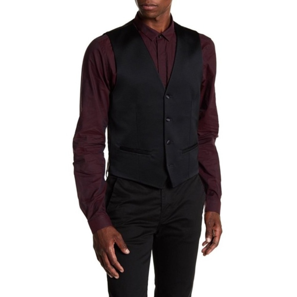 The Kooples Welt Pocket Vest in Black